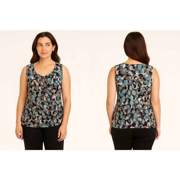 Dress Barn Women’s Sleeveless Ruffle Front Top XL - Picture 1 of 7